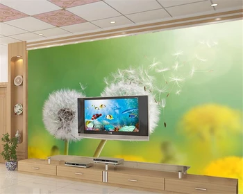 Beibehang 3D TV arka Plan duvar Kağıdı 3d pasoyu de parede Yatak Odası Stereo Romantik Karahindiba arka Plan duvar Oturma Odası duvar Kağıdı