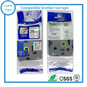 10packs ptouch etiket yazıcıları için 261 mm Beyaz üzerine Siyah TZ-261 tze261 tze 261 tz261 uyumlu etiket kasetleri TZe-