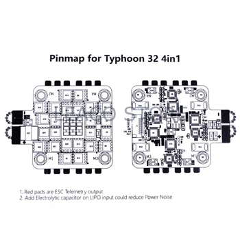 Typhoon32 4in1 30 ile 4x35A ESC ESC.5x30.5 mm Montaj delikleri destekler quadcopter için 1200, BLHELİ32 Ürün Bilgisi DSHOT