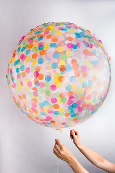 5 adet 36 İnç Clear Konfeti Balonlar Renkli Konfeti Hava Topları Doğum günü Düğün Parti Malzemeleri Dekorasyon