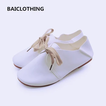 BAİCLOTHİNG ayakkabılar de mujer kadın pu deri düz ayakkabı kadın ilkbahar & yaz daireye Bayan sevimli retro casual beyaz ayakkabı dantel