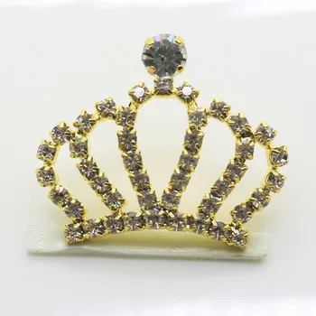 Moda 27*MM 10PC altın Corona decorazione di cerimonia nuziale della kelebek düğün accessori rhinestone taç Prenses