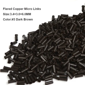 Bakır Mikro Boncuklar 3.4*3.0*6.0 MM 1000Pcs/Şişe #1 Siyah Mikro Tüp Bakır Mikro Yüzük 1000 Microlink Saç Uzantıları
