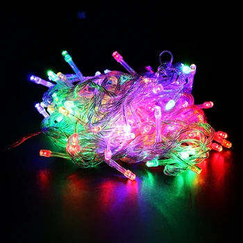Çok Renkli Noel ağaç Ev avlu Bahçe Partisi Dekor AB/Dize ışık 100 LED Mini ampul Seçenekleri W Tak BİZİ