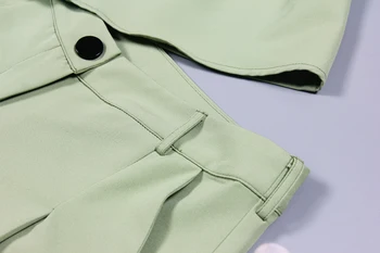 S-5Xl Yüksek Kalite 2018 Yaz Ve Sonbahar Yeni Doku Kumaş Katı Renk Ceket + Geniş Bacak Pantolon Rahat takım Elbise Hediye Kemer bağlamak