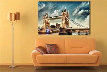 Tuval Duvar Sanat Resim Ev Dekorasyon 1 Panel Ücretsiz Kargo London Tower Bridge İngiltere Baskı Resim Resim