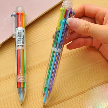 1 adet DİY Yaratıcı Yeni Yazı Renkli Renkli, Sevimli Tükenmez Kalem 1 6 Renk Ofis Okul Kırtasiye promosyon hediye