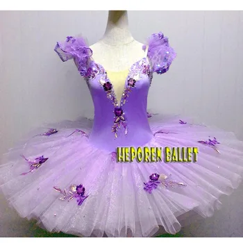 Özel Lila Bale Tutus Mor Bale Kanatlı Leylak Bale İçin Geri,Mor Çiçek Kanat Bale Kostümleri De Elbiseler