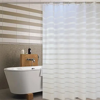 Basit Avrupa Plastik Duş Perdesi Beyaz Ev Otel Banyo Odası için Perdeler Çizgili BİTİRDİ Eko-dostu su Geçirmez Banyo Perdesi