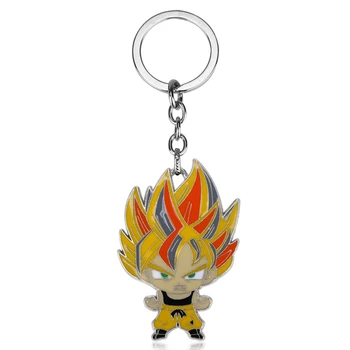 Hediyelik eşya Anahtarlık dongsheng Anime Dragon Ball Anahtarlık Metal son Goku Süper Saiyan Enmal Şekil Moda Anahtarlık Halkası Fob-5