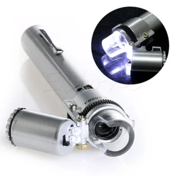 100 KAT Mikroskop Cebi Para birimi Işık Takı Büyüteç Mercek Büyüteç Cam Yeni-Y103 LED