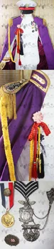 Eksen Güçleri Hetalia Japonya Honda Kiku Üniforma Cosplay kostüm hediye rozeti