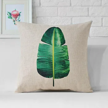 Vintage Dekoratif Yastık Kapak Yeşil Yapraklı Palmiye Yastık kılıfı Koltuk Kanepe Yastık Atmak 45x45cm Kanepe için Ev Dekorasyonu Kapsar