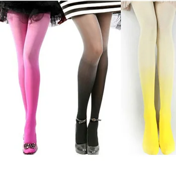 YRRETY Kadın Moda Kadife Şeker Renk Degrade Opak Çorap Dikişsiz Tayt Sıkı Külotlu çorap Kadın Pantys Pamuk Tayt