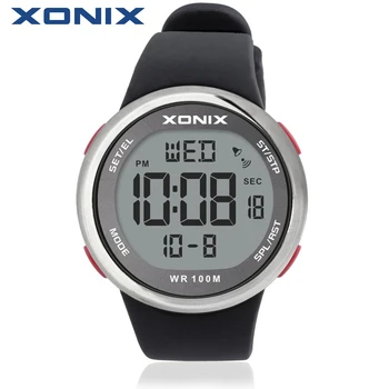 XONİX Moda Erkek Spor Saatler 100m Açık hava Eğlence çok Fonksiyonlu Dijital saat Yüzme Kol saati Sony Ericsson için Hombre Dalış su Geçirmez