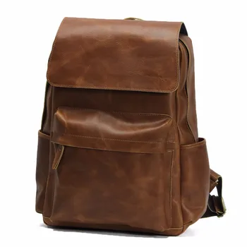 Retro Tarzı Hakiki Dana derisinden Okul Omuz Çantası Sırt çantası Rahat Seyahat Çantası Laptop LD032 Çanta iPad
