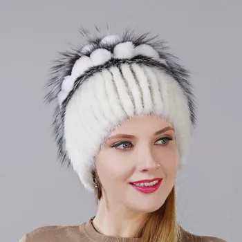 Kış İçin kadın Gerçek Vizon Kürk şapka Doğal Büyük Parça Rex Tavşan Kürk Tilki Kürk Şapka Kadın Kürk Şapkalar 2017 Yeni Moda Sıcak Cap