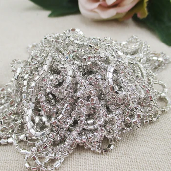 Boncuk 2.5 mm kostüm aplike taslar claw trim zinciri Düğün Dekorasyon,kristal zincir giyim aksesuarları,1Y51002 boyutu: