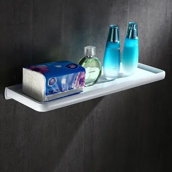 Yüksek kaliteli Şifonyer Mat Beyaz banyo kolye tek katman palet rafları Banyo Rafları minimalist