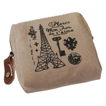 Kadınlar için Retro Klasik Kanvas Kulesi Cüzdan Kart Anahtar Para Çanta Çanta çanta Çanta Kız
