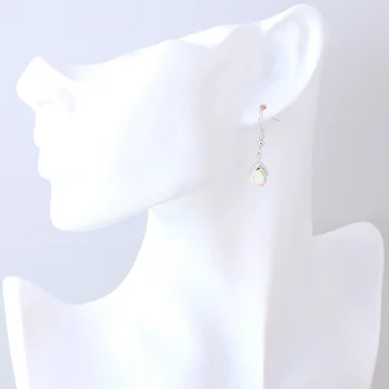 Beyaz Ateş Opal küpe Kaplama karizmatik Moda 2016 Yeni Gümüş takı Sevimli OE575