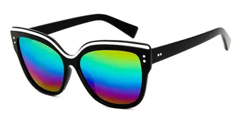 Yeni Moda Kedi Gözü güneş Gözlüğü Kadın Beyaz Çerçeve Degrade Güneş Gözlüğü UV400 Alüminyum Polarize Gözlük Sürüş
