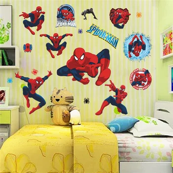 Çocuklar için yaratıcı Ev Dekor 3D Duvar Çıkartmaları Karikatür Örümcek Adam Desen Bebek Oturma Odası 50x70 CM Duvar Sanat duvar Kağıdı