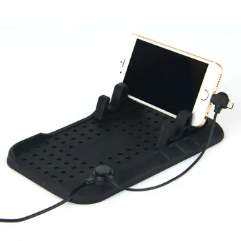 Bayan iPhone Andriod İçin Evrensel Kaymaz Araba Pano Telefon Tutucu Stand Mount USB Şarj Desteği Manyetik Kaymaz Pad kazanmak