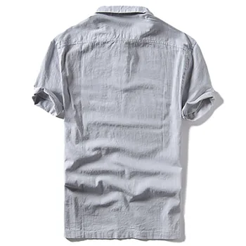 SHİFUREN Yaz Erkek Kısa Gömlek Solunabilir Pamuk Keten Elbise Gömlek Geleneksel Çin Tarzı Erkek Giyim Artı Boyutu Kol