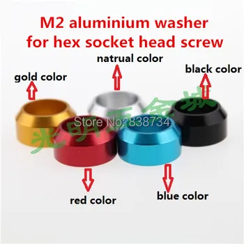 50pcs m2 alüminyum alaşımlı renk ihtiyacınız olan lütfen renk araba modeli taç yıkama / conta / shim anotlanmış