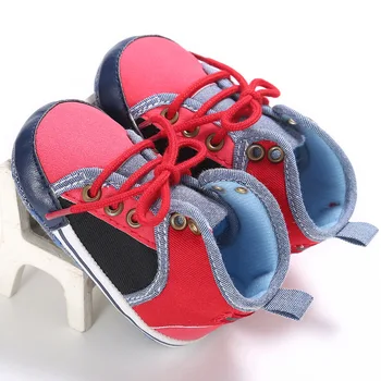 2018 Yeni Yürümeye Başlayan Çocuk Ayakkabıları Çocuklar Yumuşak Sole İlk Walkers Prewalker Bebek Ayakkabıları Dantel Yamalı