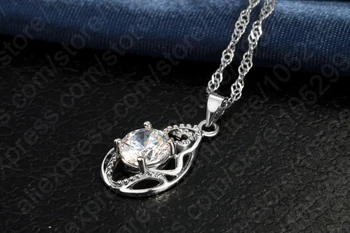 JEXXİ Yeni Hediye 925 Gümüş Yeni Takı Tam Kübik Zirkon Yuvarlak Kolye Kadın Küpe Bırak Düğün Set