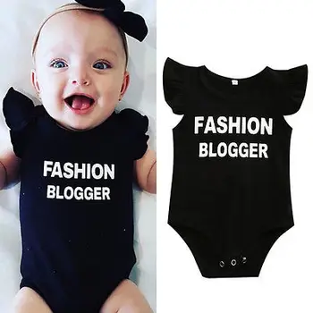 0 yeni Bebek Yenidoğan Bebek Çocuklar Kız Pamuk Mektup Kolsuz Tulum Çocuk Unisex Badi Playsuit Kıyafetler Sunsuit-2Y