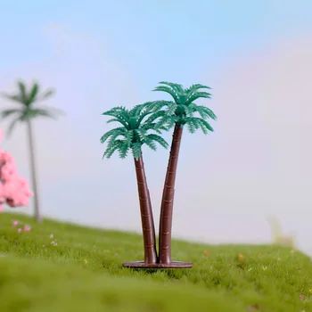 1 adet Coco Ağaç Heykel Minyatür Peri Bahçe DİY Aksesuarları Ev Dekorasyon karikatür bitki hayvan modelleri plastik oyuncak kız Bebek