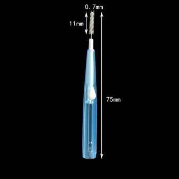 AZDENT 30pcs Rus diş arası Fırça 0.7 mm diş Eti İnce Yumuşak Diş Çekme diş arası Temizleyicileri Oral Araçları Çekme İtme Diş İpi-