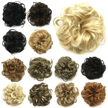 Soowee 30 Renk Sentetik Saç Siyah Saç Tokası Topuz Chignon Yüksek Sıcaklık Fiber Rulo Saç Mor Saç Bandı Hairband
