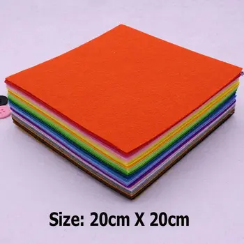 20cm*20cm Kare Mix 40 Renk Kumaş Keçe DİY Polyester Kumaş Kumaş el Yapımı Fieltro Feltro Entretela Dikiş Keçe Paketi