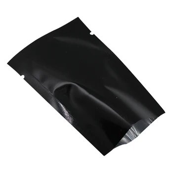 Kuruyemiş İçin 200Pcs/Lot 7*10cm Üstü Açık Siyah Folyo Gıda Çanta Isı Mühürlü Alüminyum Folyo Paket Çanta Poşet Çay Paket
