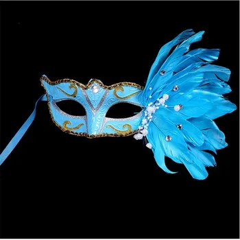 Yeni Parti Maskesi Kadın Kadın Masquerade Maskeleri Lüks Yarım Yüz Maskesi, Parti Cosplay Kostüm Cadılar Bayramı Venedik Maske Oyuncaklar Tüy