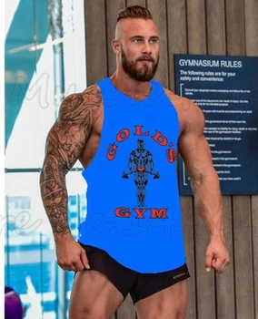 Fitness Erkek Tank Top altın Vücut Anlaşmalı Tank Giyim pamuk Kolsuz Tişört Kas üstleri spor salonları Atlet Marka Üstler