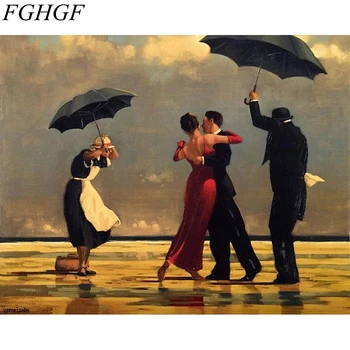 FGHGF Çerçevesiz Tuval Yandan Sayıları Severler Akrilik Boya İle DİY Resim Dans Figürü Soyut Resimler Boyanmış