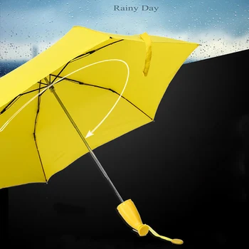 Açık hayatta kalma aracı Spor kamp yürüyüş Yenilik Katlanır Sarı Muz Şemsiye UV Koruma Güneş Yağmur Şemsiyesi