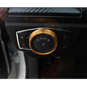 BBQ@FUKA Ford Focus Kenar Explorer Kuga için Düğme Kapak Trim Kırmızı/ Mavi/Altın Alüminyum Araba Stil Uygun Geçiş Far