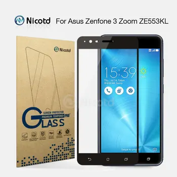 Nicotd 2.5 D Tam Kapak Asus Zenfone Zoom 3 ZE553KL Cep Telefonu için Cam 5.5