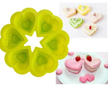 DİY Pasta Kalıpları 6 aşk Kalp Şeklinde Silikon Sabun Kalıbı Silikon Kek Kalıpları 3D Kek Tatlı Şeker Tepsi Böreği Pişirme Araçları