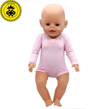 Bebek Doğmuş Bebek Giysileri Uzun Kollu 43cm Zapf Bebek 557 16-18 inç Bebek Aksesuarları Kız Hediye Doğmuş Fit Tulum Pembe