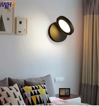 Duvar Lambası Lampe Murale Başucu Ev Aydınlatma İçin İWHD Moda Modern Duvar Aplik Basit Siyah Beyaz LED Duvar Işık