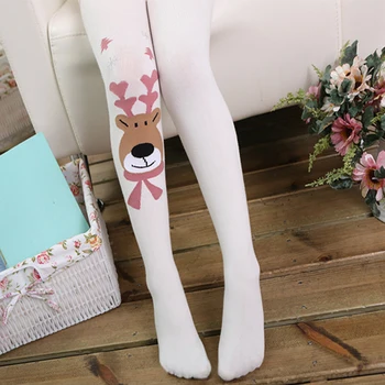 Noel tema 2-4 yıl Kız için uygun külotlu çorap, Pamuklu iç çamaşırı sonbahar ve kış Çocuklar baskı elk Düzenleme Bebekler
