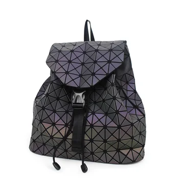 Marka parlak Geometrik Genç kızlar için Sırt çantaları Lüks Okul çantası öğrenci Çanta Kadın Mochila Kapitone