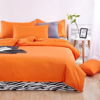 Yeni stil katı renk ve zebra desen tasarımı,güçlü/ yastık setleri çarşaf yatak örtüsü Nevresim takımı/düz levha takımı 4 adet/